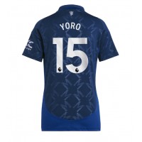 Camiseta Manchester United Leny Yoro #15 Visitante Equipación para mujer 2024-25 manga corta